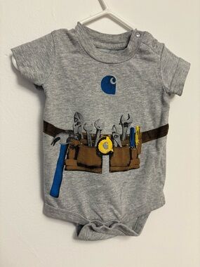 Carhartt Grey Infant Bodysuit with Subtle Logo